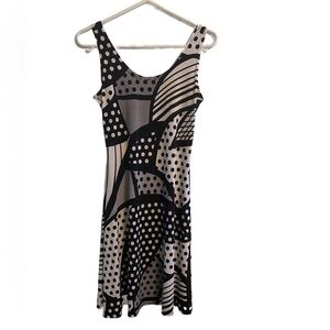 Sleeveless Mini Dress Black And White Size S